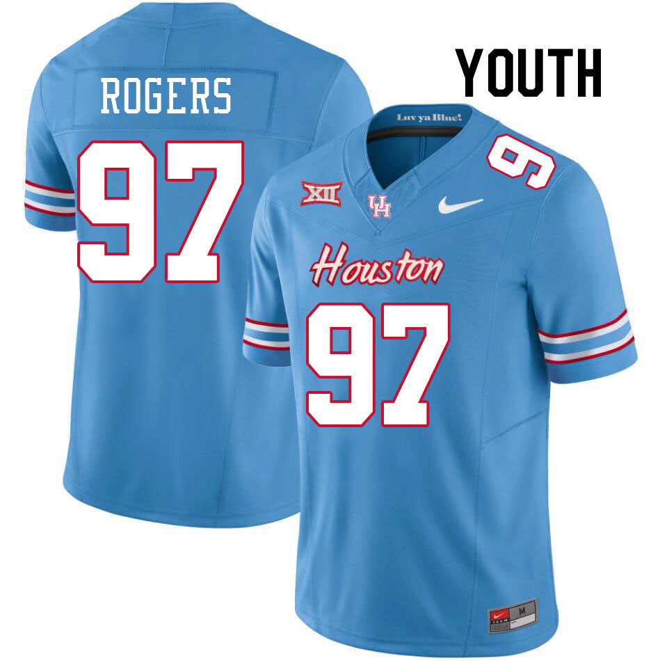 Youth #97 Everitt Rogers Houston Cougars College Football Jerseys Stitched-Oilers